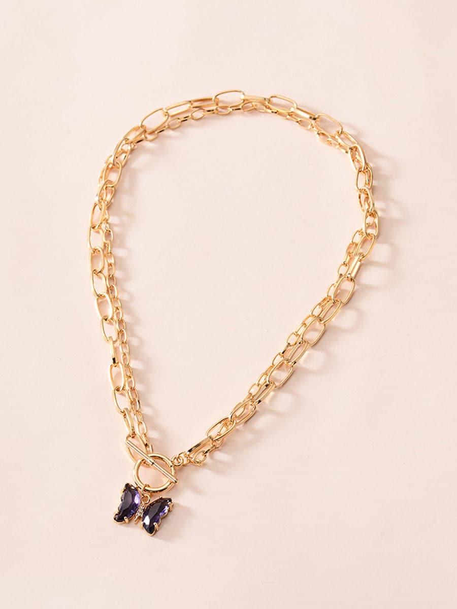Crystal Butterfly Pendant Necklace MSE00131 - Necklaces - DYAVOR®