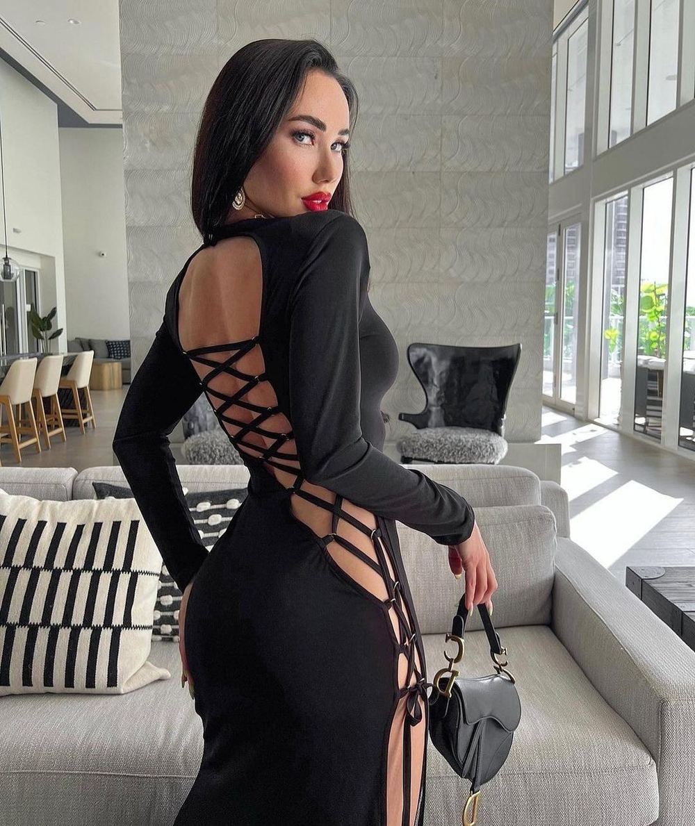 Open Back Lacing Maxi Dress -  - DYAVOR®