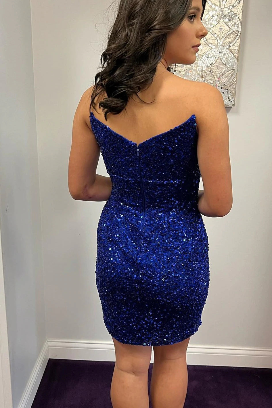 Veda |Sheath V Neck Sequins Homecoming Dress - Homecoming Dress - DYAVOR®