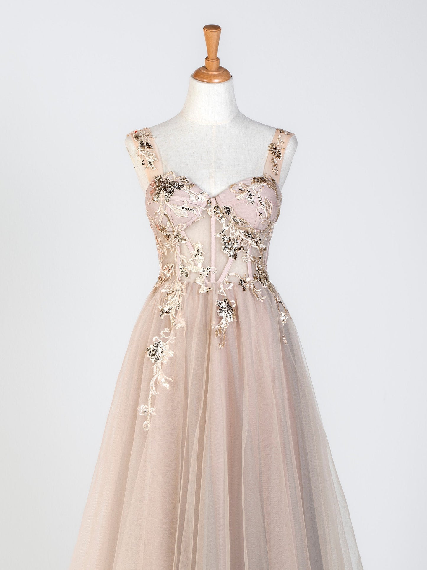 Corset Lace Floor Length Tulle Applique Prom Dress - Prom Dresses - DYAVOR®