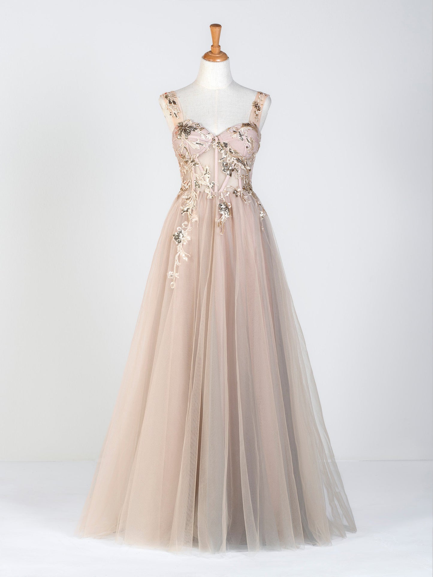 Corset Lace Floor Length Tulle Applique Prom Dress - Prom Dresses - DYAVOR®