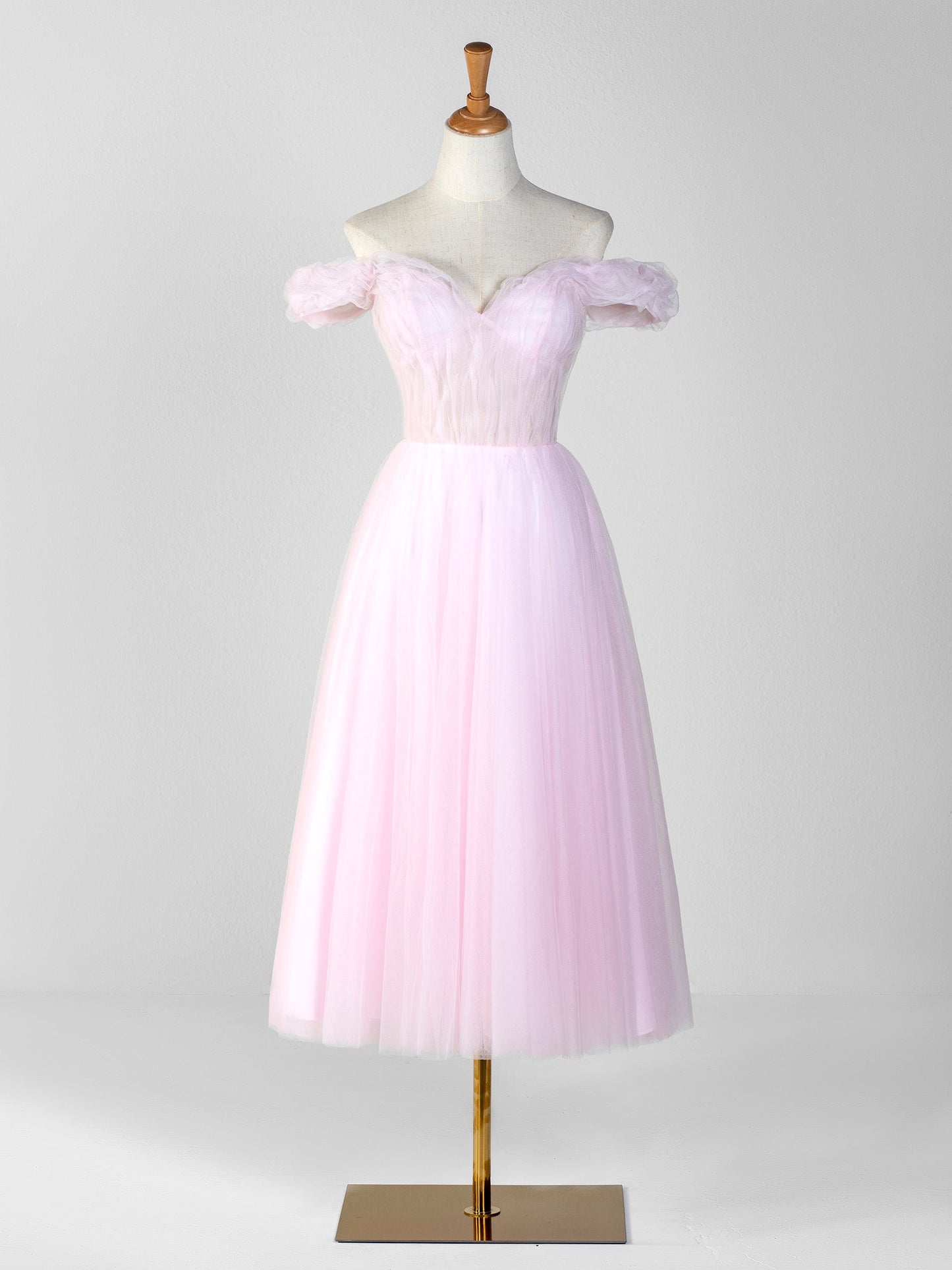 Sweetheart Neck Off the Shoulder Tea Length Tulle Prom Dress - Prom Dresses - DYAVOR®