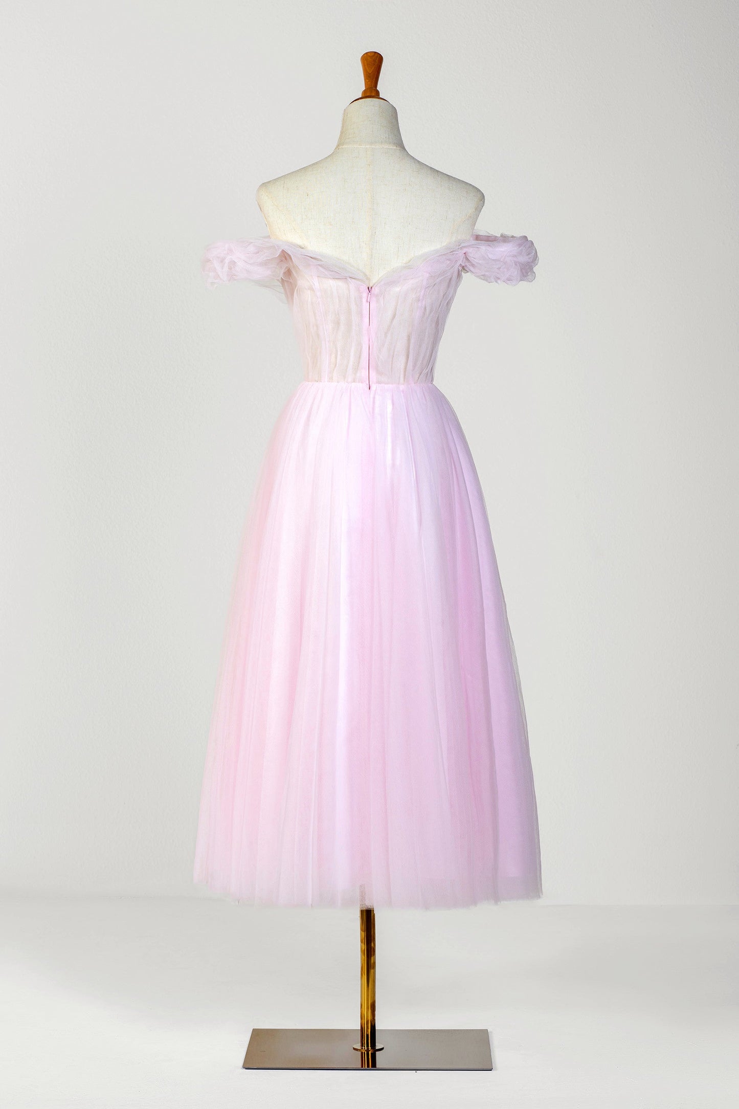 Sweetheart Neck Off the Shoulder Tea Length Tulle Prom Dress - Prom Dresses - DYAVOR®