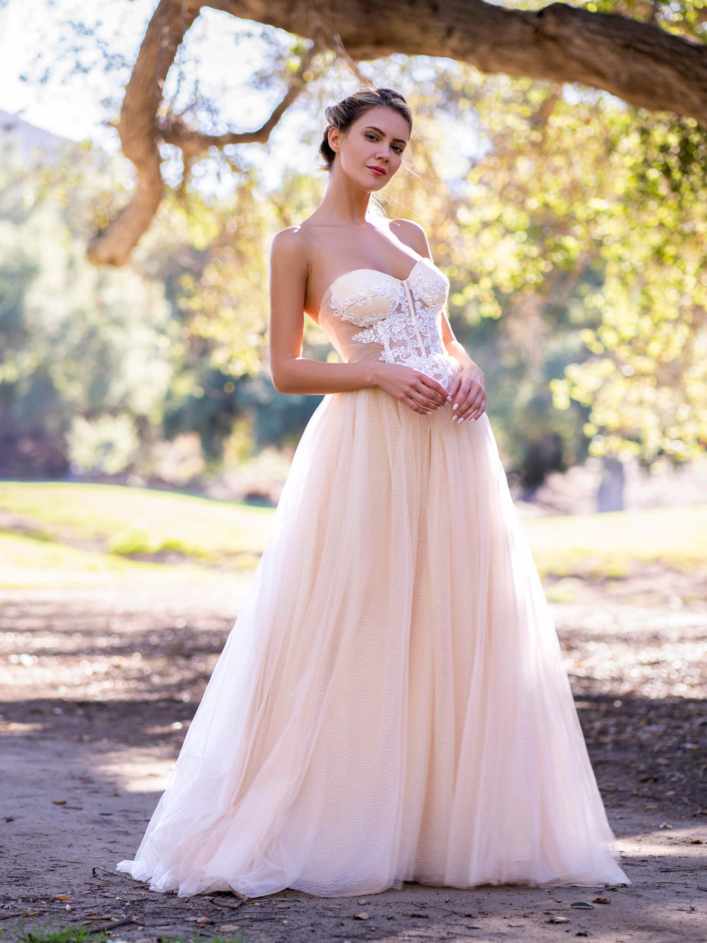 Corset Applique Floor Length Tulle Dress - Prom Dresses - DYAVOR®