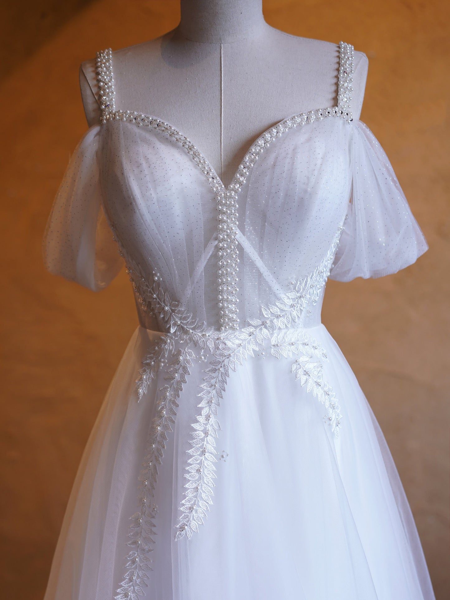 V-neck Pearl Embellished Floor Length Prom Dresses - Prom Dresses - DYAVOR®