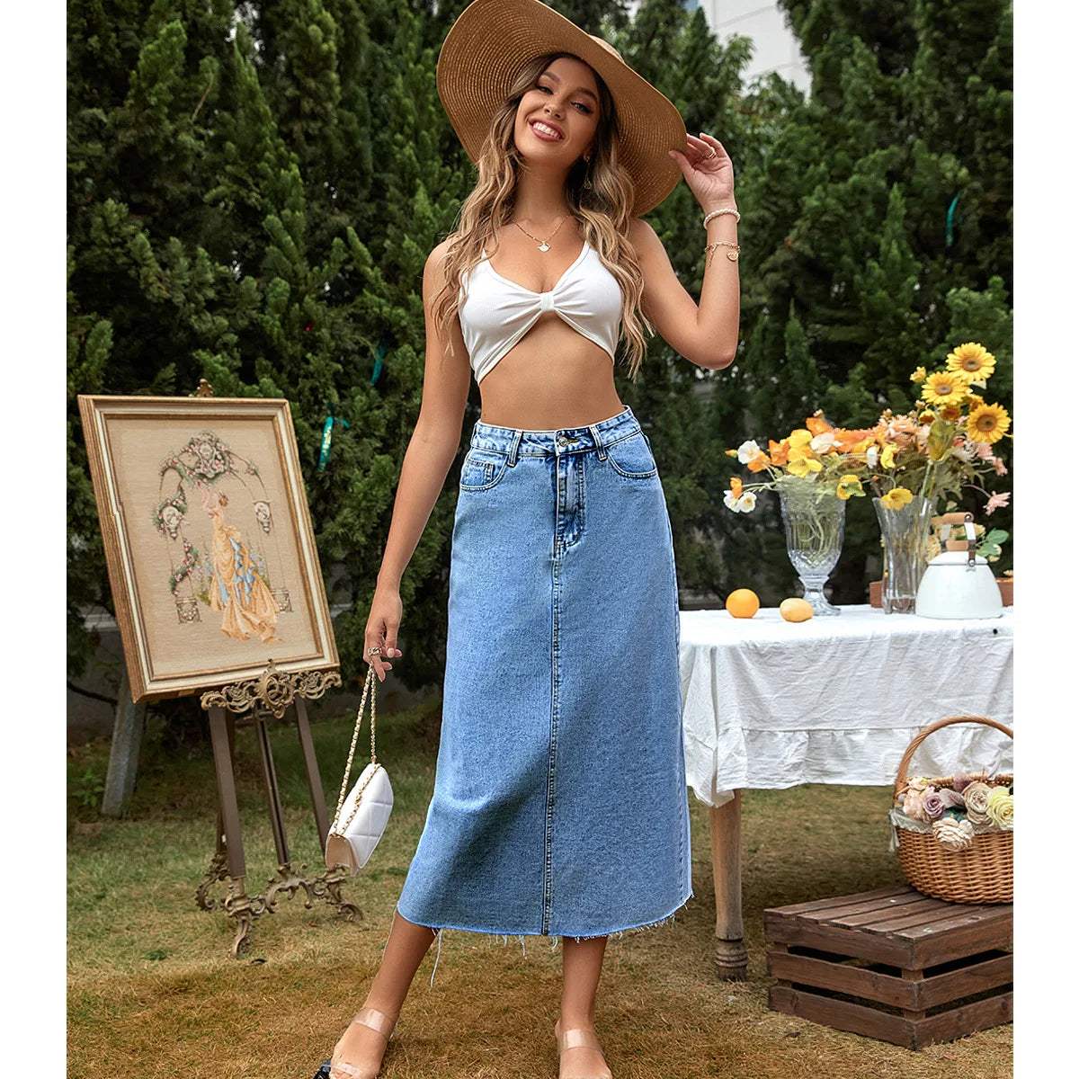 Women's denim maxi skirt - 05/112024 1 - DYAVOR®