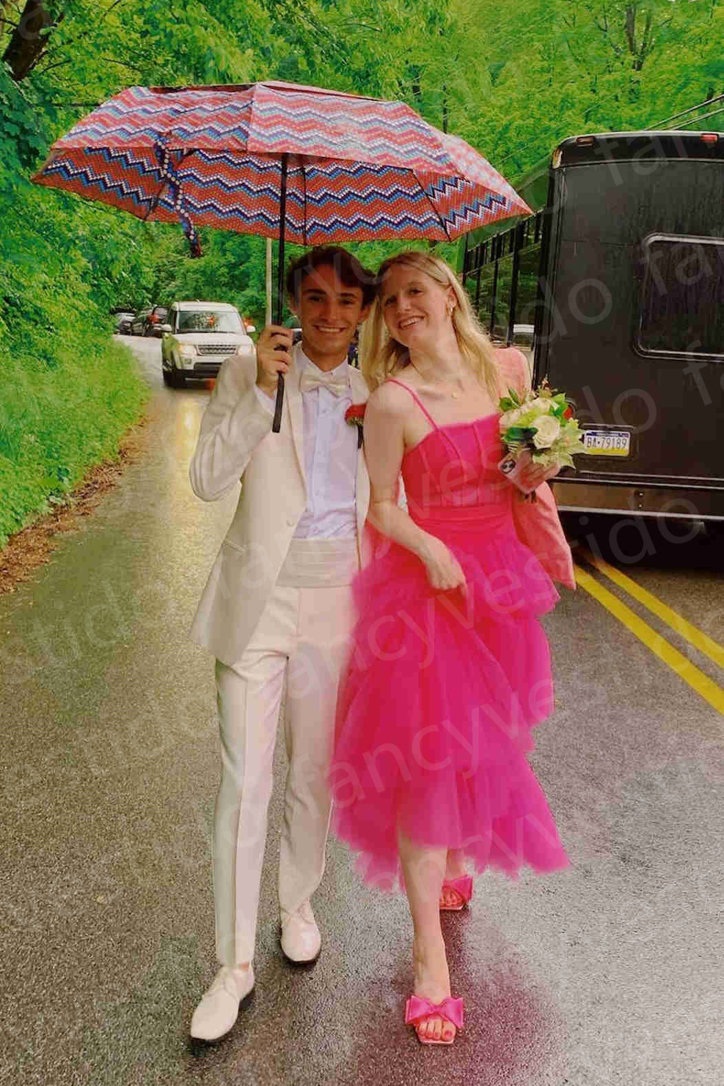 Princess Hot Pink Tiered Tulle Prom Dress - prom dress - DYAVOR®