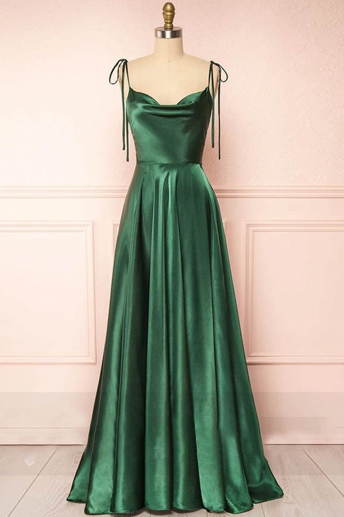Sweet A-line Cowl Neck Silk Long Prom Dress - Prom Dress - DYAVOR®