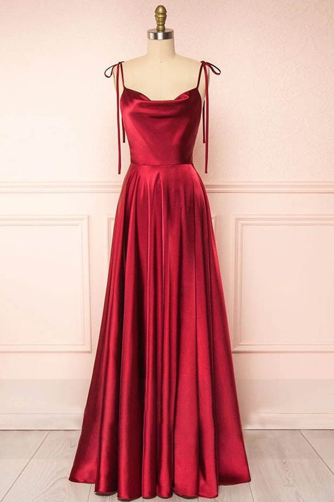 Sweet A-line Cowl Neck Silk Long Prom Dress - Prom Dress - DYAVOR®