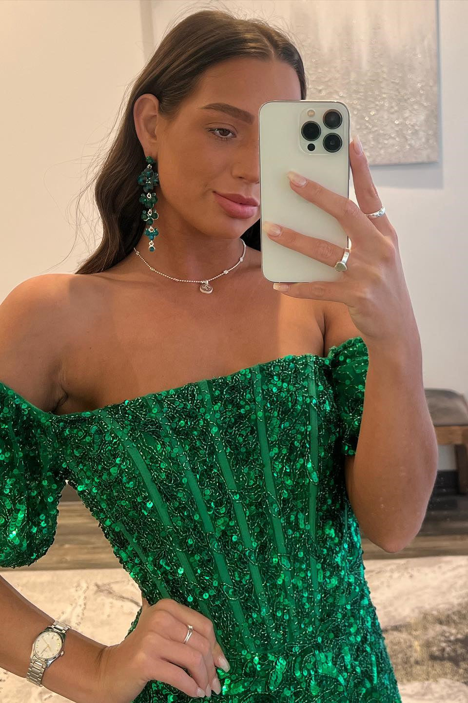 Michelle |Sheath Off-the-Shoulder Sequins Long Prom Dress - Prom Dress - DYAVOR®
