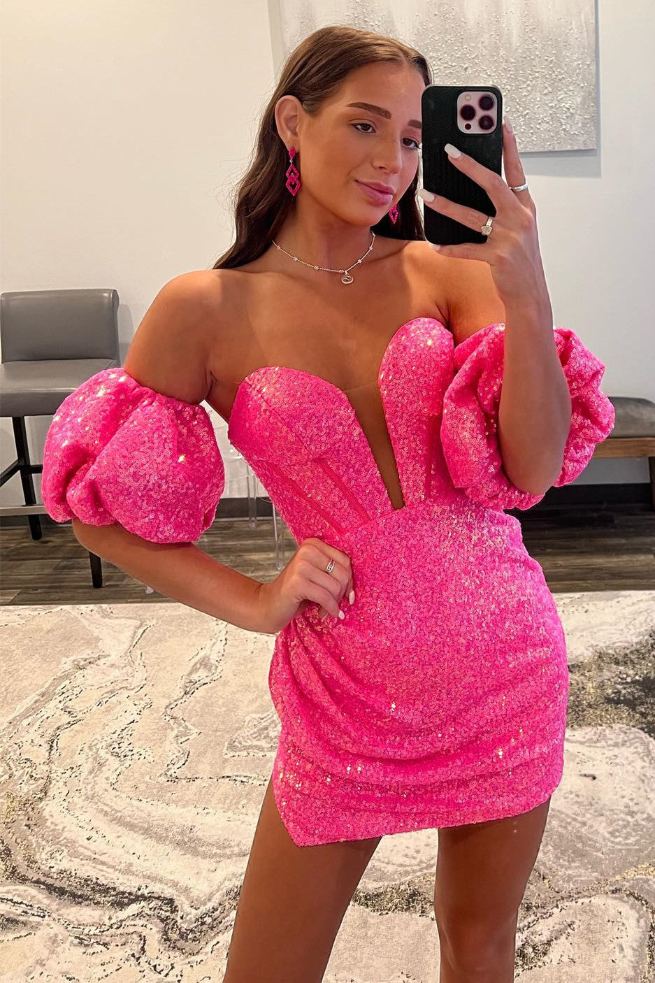 Una |Bodycon Sweetheart Sequins Homecoming Dress - Homecoming Dress - DYAVOR®