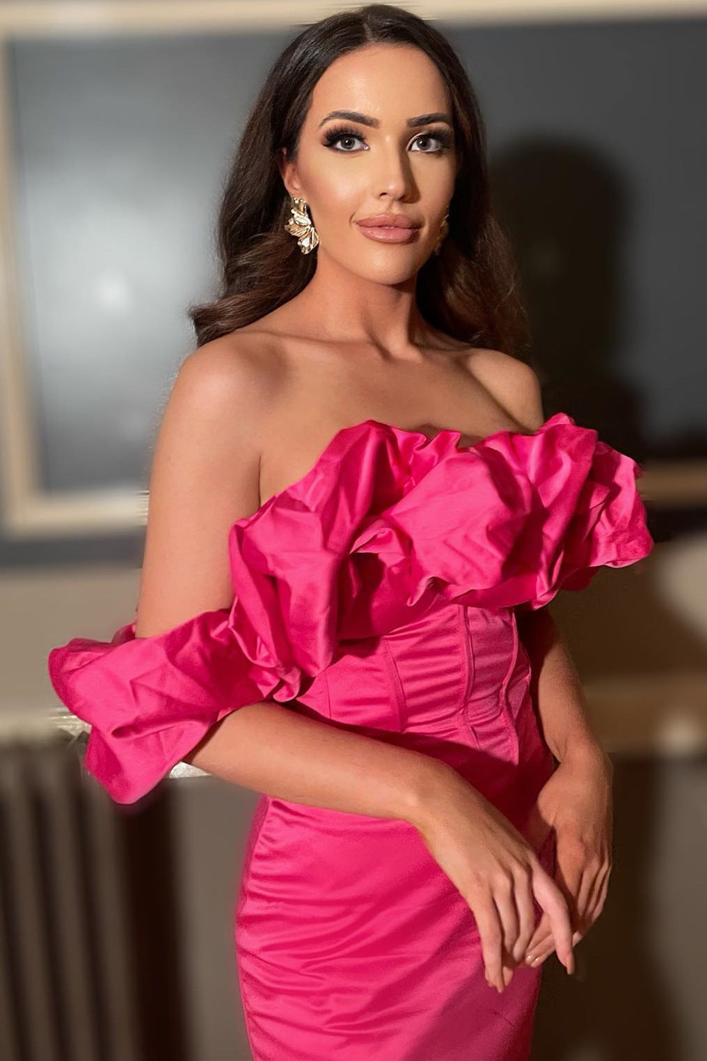 Jacinta |Sheath Off the Shoulder Ruffles Homecoming Dress - Homecoming Dress - DYAVOR®
