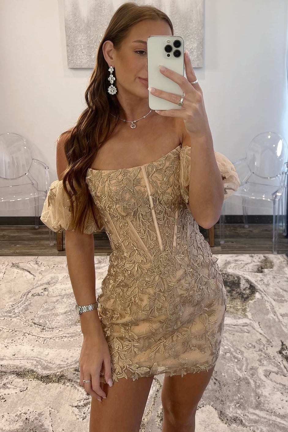 Ethel |Sheath Lace Strapless Homecoming Dress with Appliques - Homecoming Dress - DYAVOR®