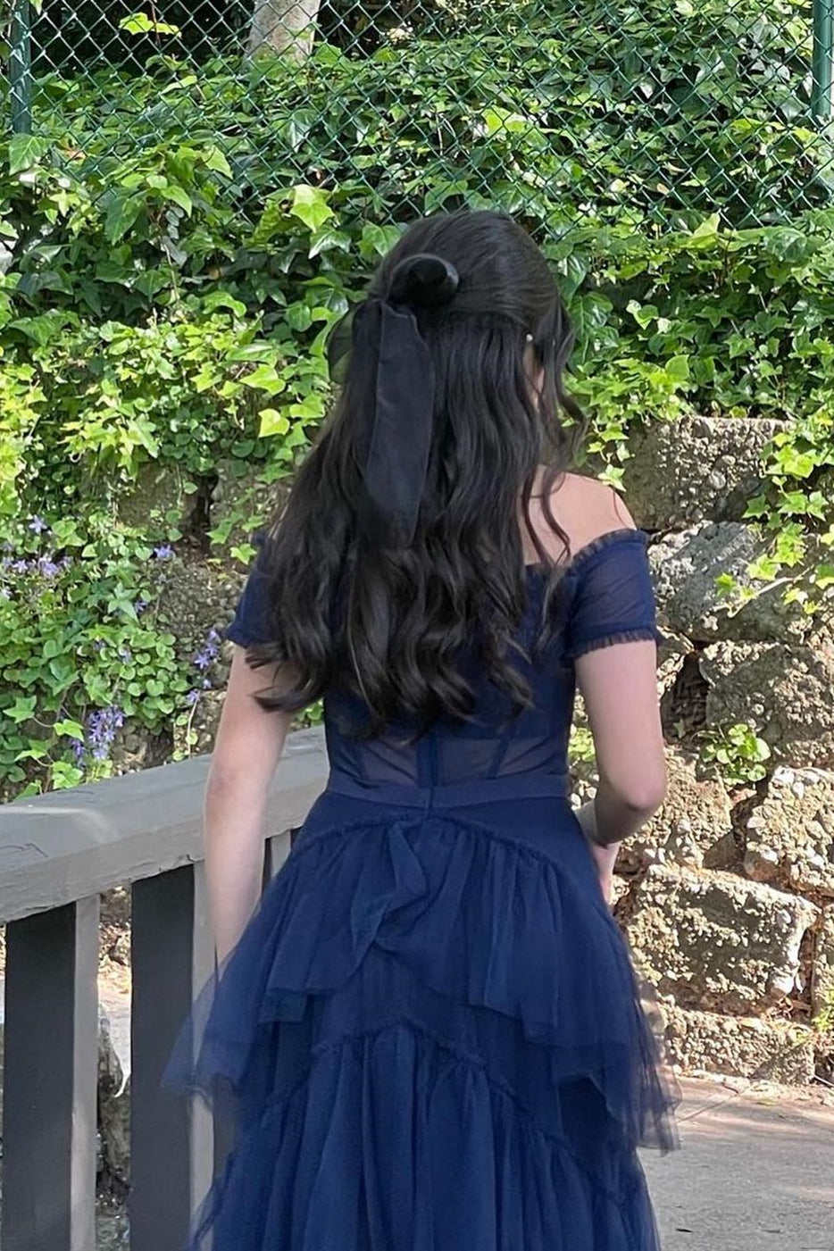 Wilma | Off the Shoulder Black Tiered Tulle Lond Prom Dress - Prom Dress - DYAVOR®