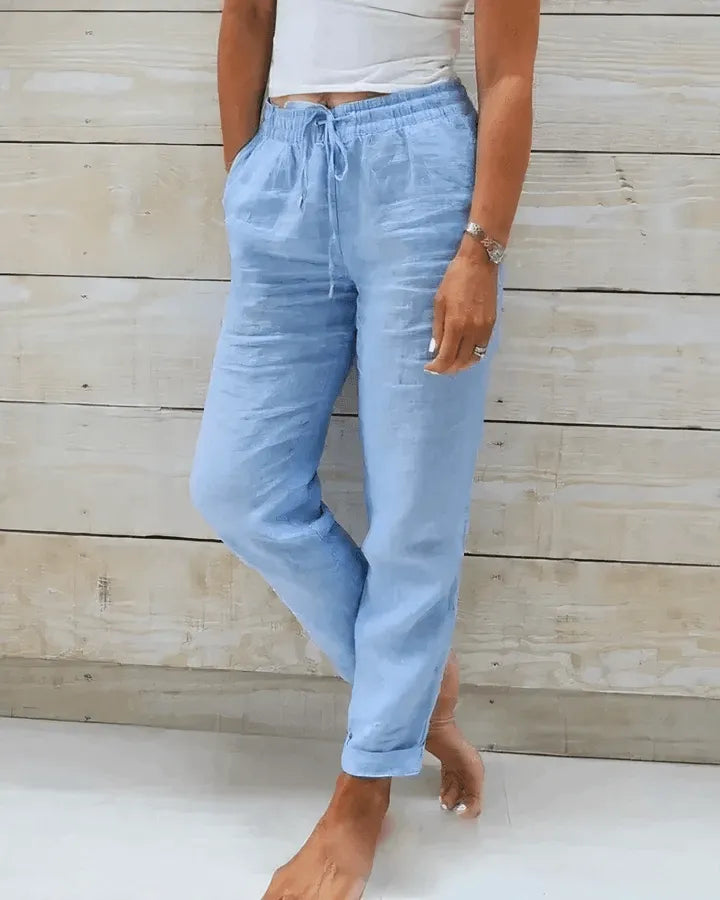 Linen Pants - High Waist - Lightweight and Breathable - Perfect for Summer Days - 05/112024 1 - DYAVOR®