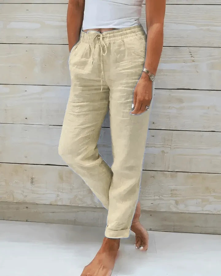 Linen Pants - High Waist - Lightweight and Breathable - Perfect for Summer Days - 05/112024 1 - DYAVOR®