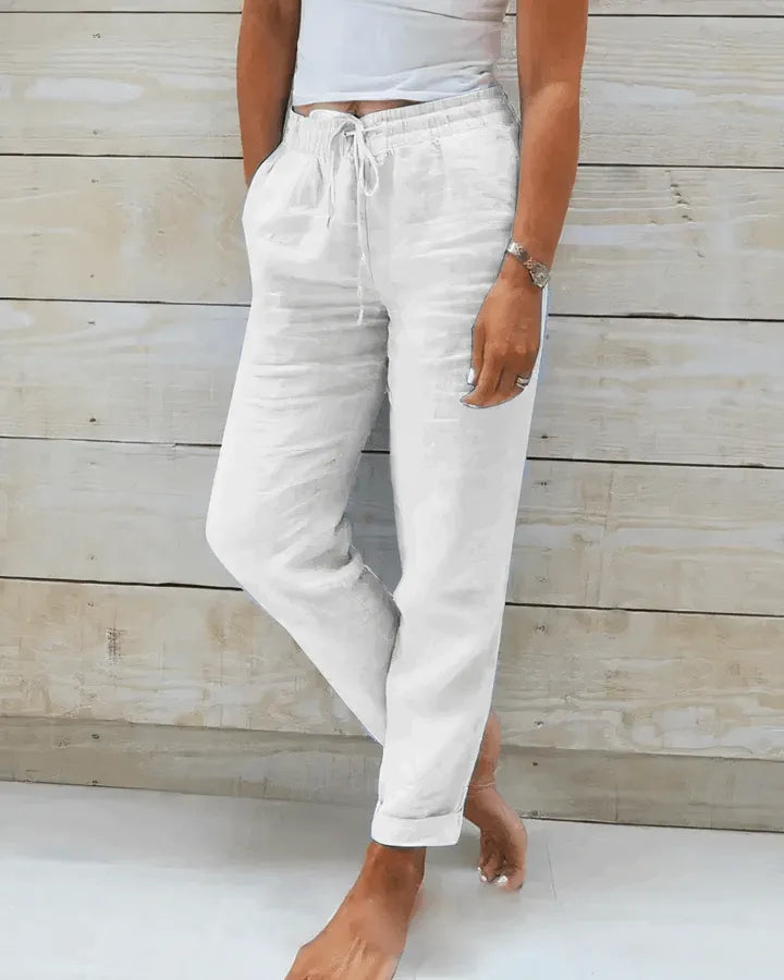 Linen Pants - High Waist - Lightweight and Breathable - Perfect for Summer Days - 05/112024 1 - DYAVOR®