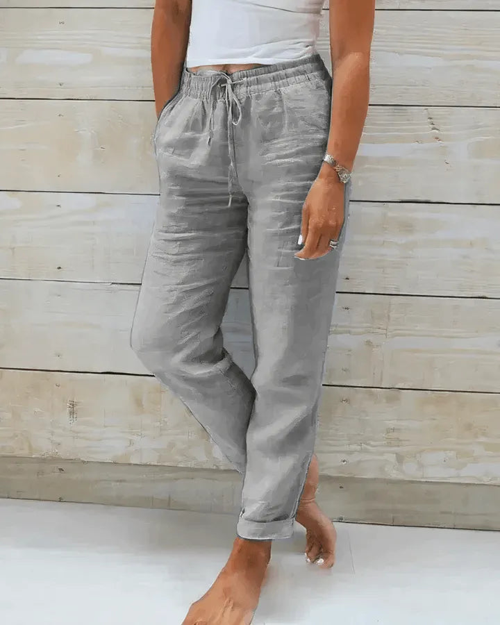 Linen Pants - High Waist - Lightweight and Breathable - Perfect for Summer Days - 05/112024 1 - DYAVOR®