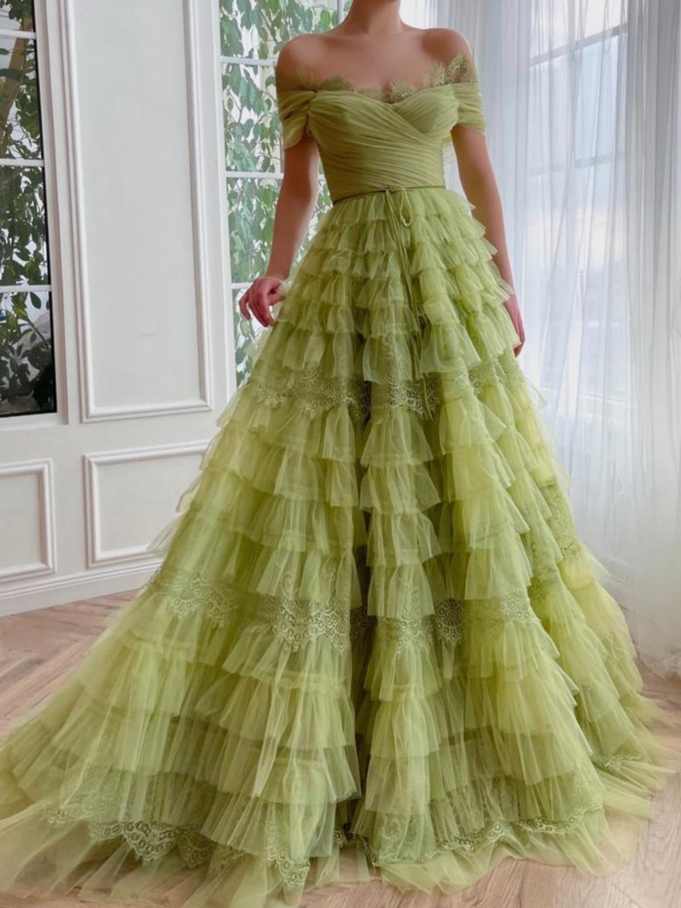 Sylvie |A Line Off the Shoulder Tulle Prom Dress - prom dress - DYAVOR®