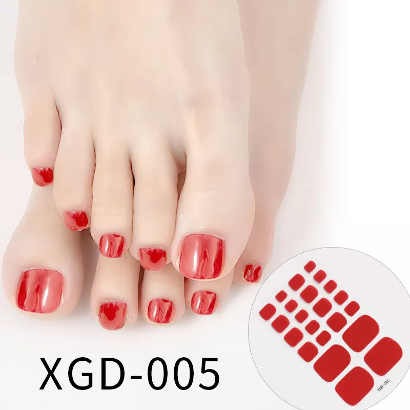 Dropshipping 22tips Waterproof Toe Nail Stickers Full Cover Foot Decals Nail Art Stickers for Nails Wraps Adhesive False Nails -  - DYAVOR®
