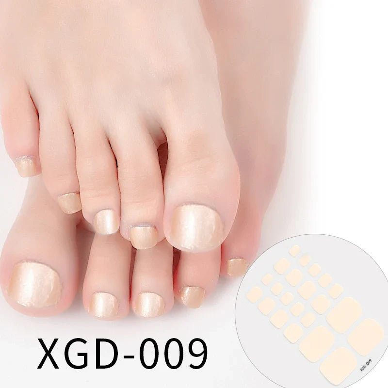 Dropshipping 22tips Waterproof Toe Nail Stickers Full Cover Foot Decals Nail Art Stickers for Nails Wraps Adhesive False Nails -  - DYAVOR®