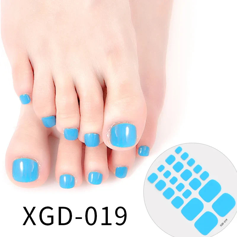Dropshipping 22tips Waterproof Toe Nail Stickers Full Cover Foot Decals Nail Art Stickers for Nails Wraps Adhesive False Nails - - DYAVOR®