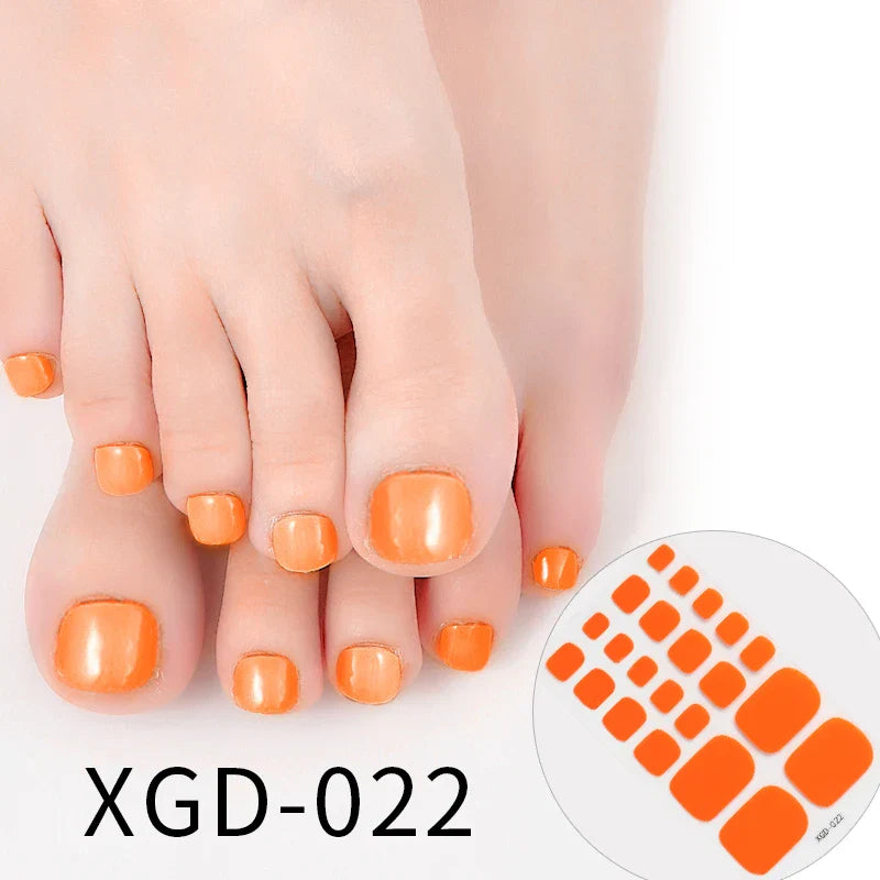 Dropshipping 22tips Waterproof Toe Nail Stickers Full Cover Foot Decals Nail Art Stickers for Nails Wraps Adhesive False Nails - - DYAVOR®