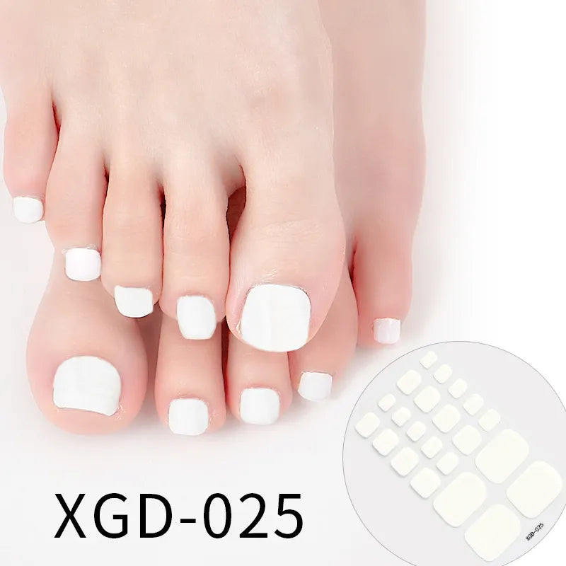 Dropshipping 22tips Waterproof Toe Nail Stickers Full Cover Foot Decals Nail Art Stickers for Nails Wraps Adhesive False Nails -  - DYAVOR®