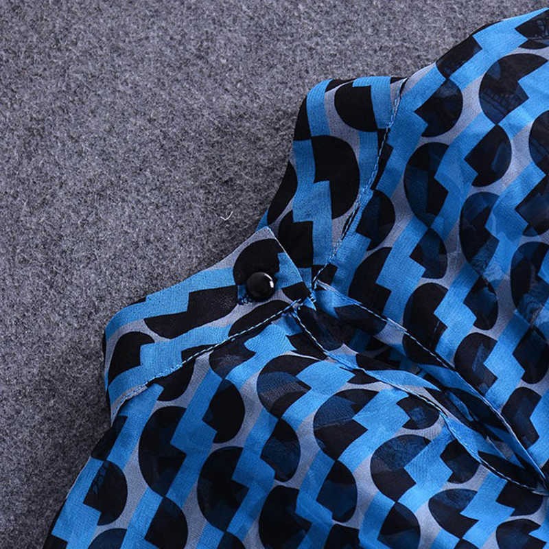 Blue Print Cut Out Waist Maxi Dress -  - DYAVOR®