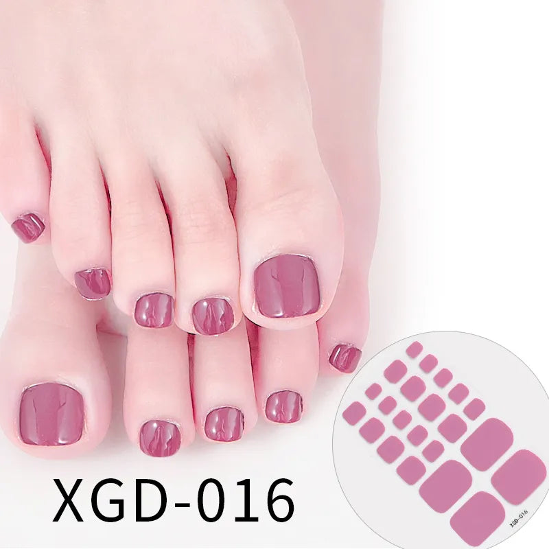 Dropshipping 22tips Waterproof Toe Nail Stickers Full Cover Foot Decals Nail Art Stickers for Nails Wraps Adhesive False Nails - - DYAVOR®