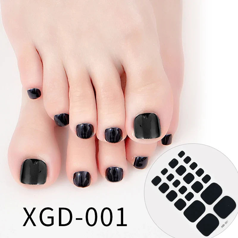 Dropshipping 22tips Waterproof Toe Nail Stickers Full Cover Foot Decals Nail Art Stickers for Nails Wraps Adhesive False Nails -  - DYAVOR®