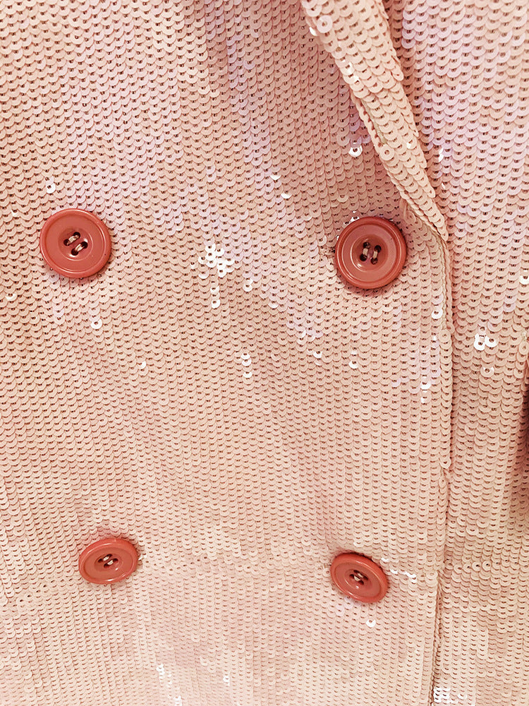 Autumn Sequin Pink Blazer - Blazers - DYAVOR®