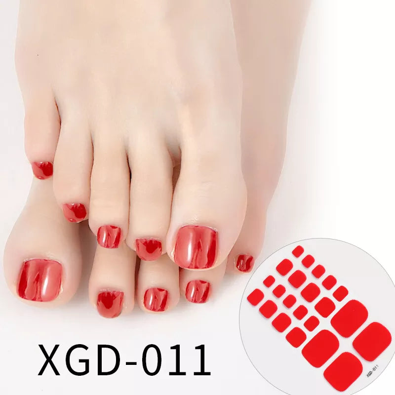 Dropshipping 22tips Waterproof Toe Nail Stickers Full Cover Foot Decals Nail Art Stickers for Nails Wraps Adhesive False Nails -  - DYAVOR®