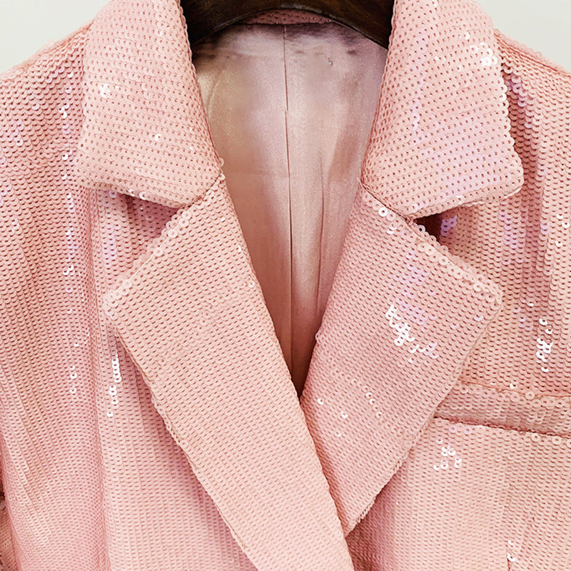 Autumn Sequin Pink Blazer - Blazers - DYAVOR®