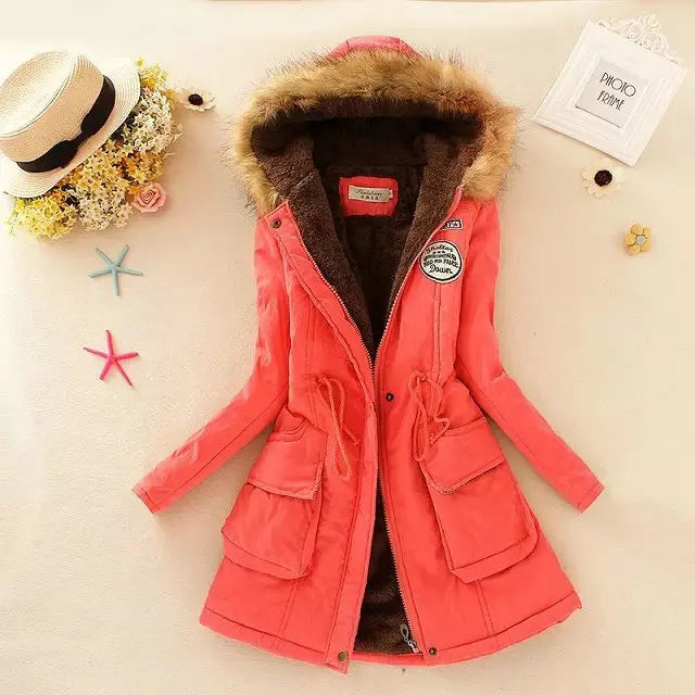 Hilde | warm lined winter jacket with hood for women - - DYAVOR®