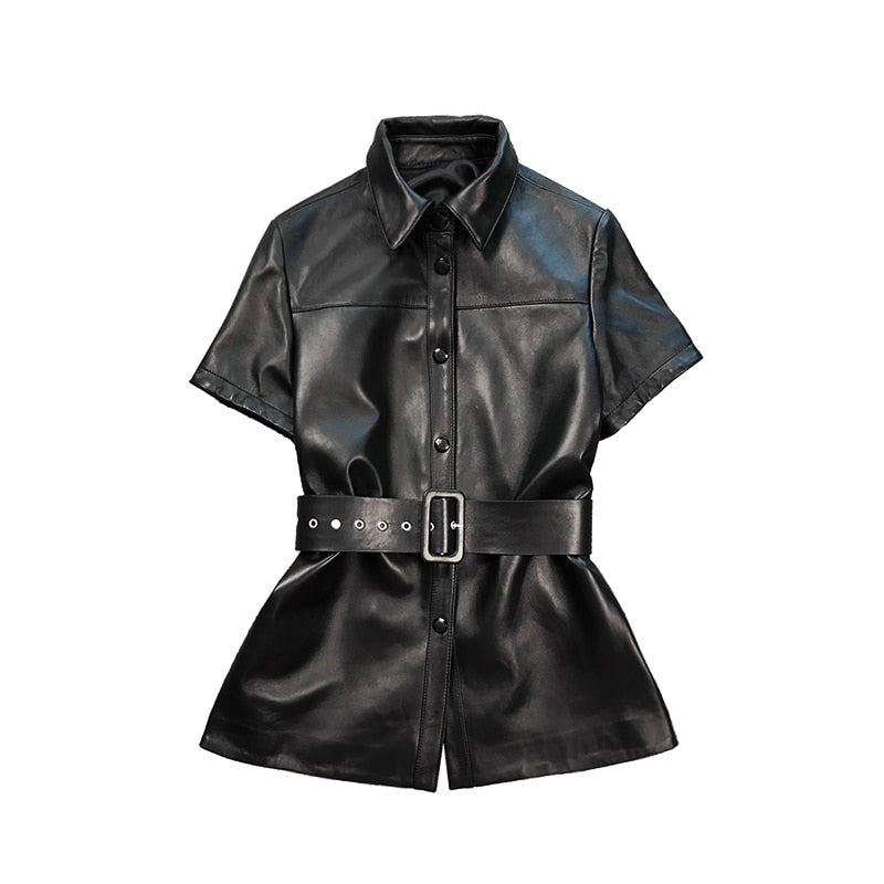 Genuine Leather Locomotive Punk Coat - Jackets - DYAVOR®