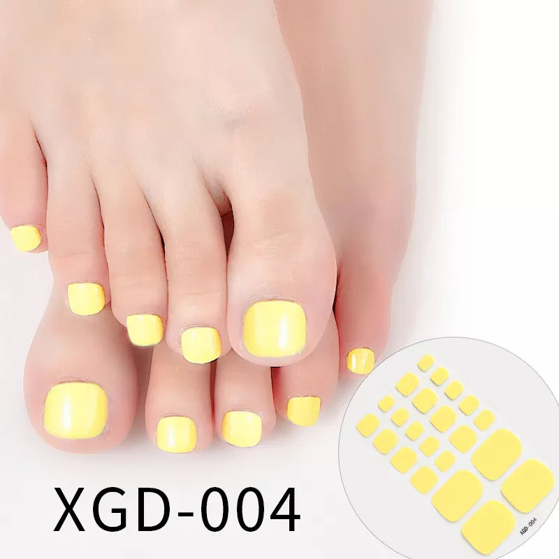 Dropshipping 22tips Waterproof Toe Nail Stickers Full Cover Foot Decals Nail Art Stickers for Nails Wraps Adhesive False Nails - - DYAVOR®
