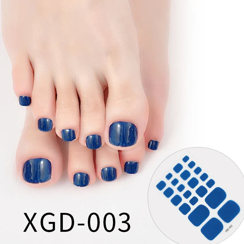 Dropshipping 22tips Waterproof Toe Nail Stickers Full Cover Foot Decals Nail Art Stickers for Nails Wraps Adhesive False Nails -  - DYAVOR®