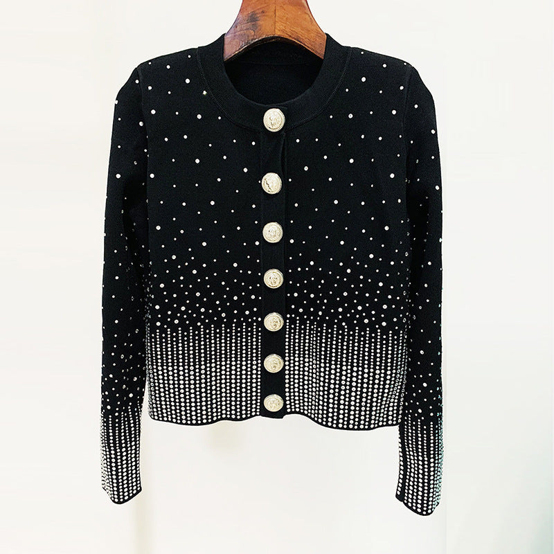 Chic Luxury Crystal Beading Blazer Sweater - Blazers - DYAVOR®