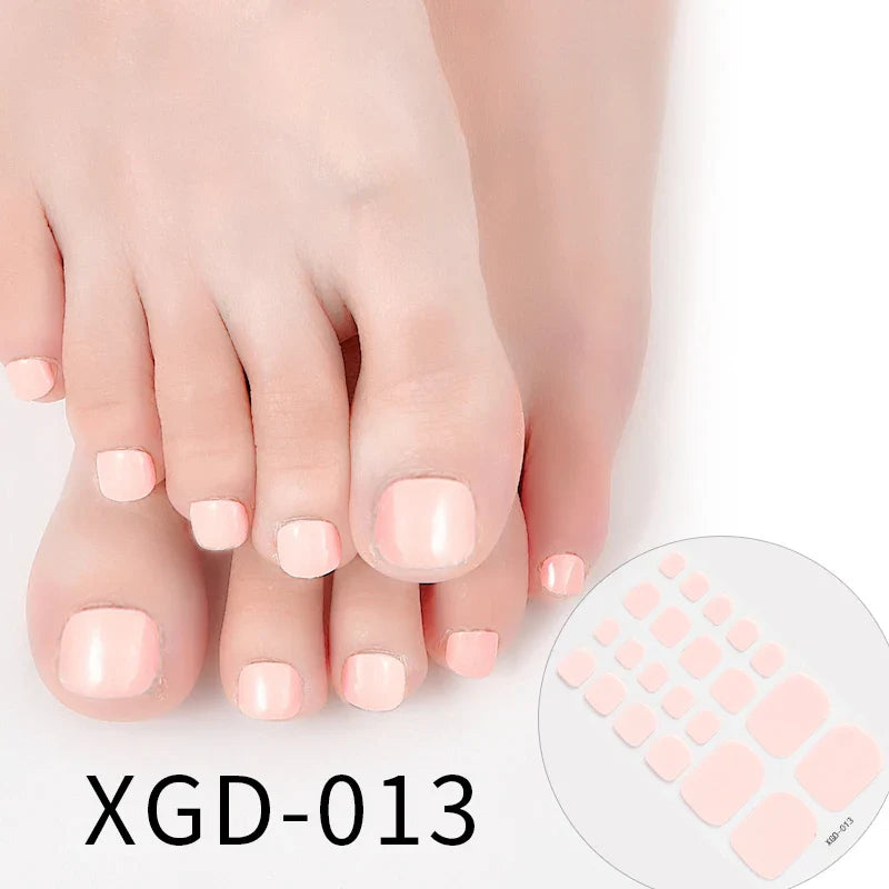 Dropshipping 22tips Waterproof Toe Nail Stickers Full Cover Foot Decals Nail Art Stickers for Nails Wraps Adhesive False Nails -  - DYAVOR®