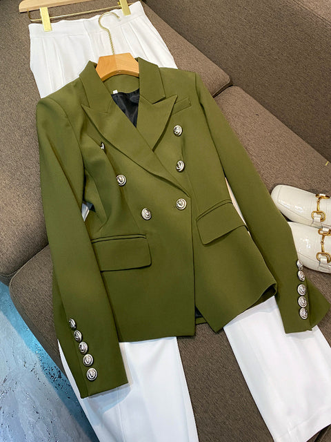 'Leosoxs' Green & Yellow Blazer - - DYAVOR®