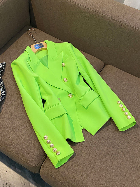 'Leosoxs' Green & Yellow Blazer - - DYAVOR®