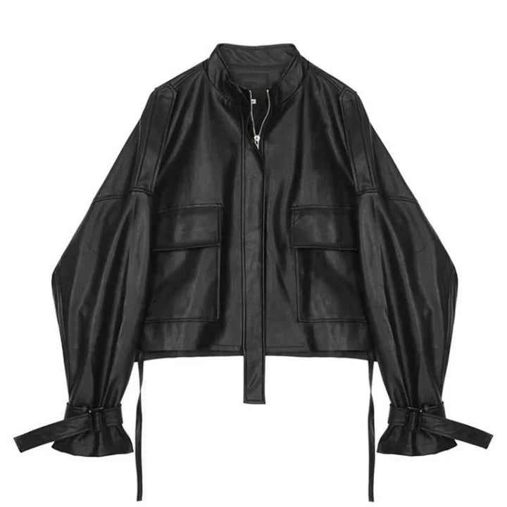 Kulta - women's leather jacket with box-cut - - DYAVOR®