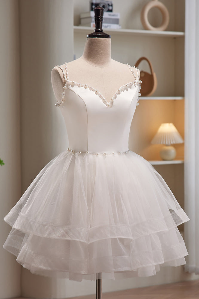 Phoebe |A-line Spaghetti Straps Tulle Short Homecoming Dresses - Homecoming Dress - DYAVOR®