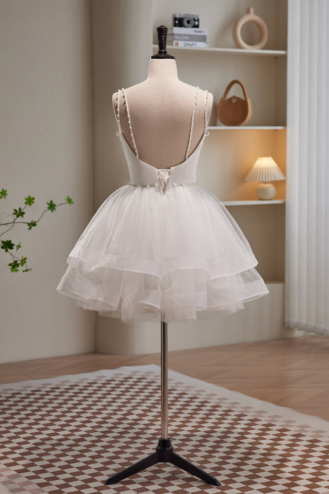 Phoebe |A-line Spaghetti Straps Tulle Short Homecoming Dresses - Homecoming Dress - DYAVOR®