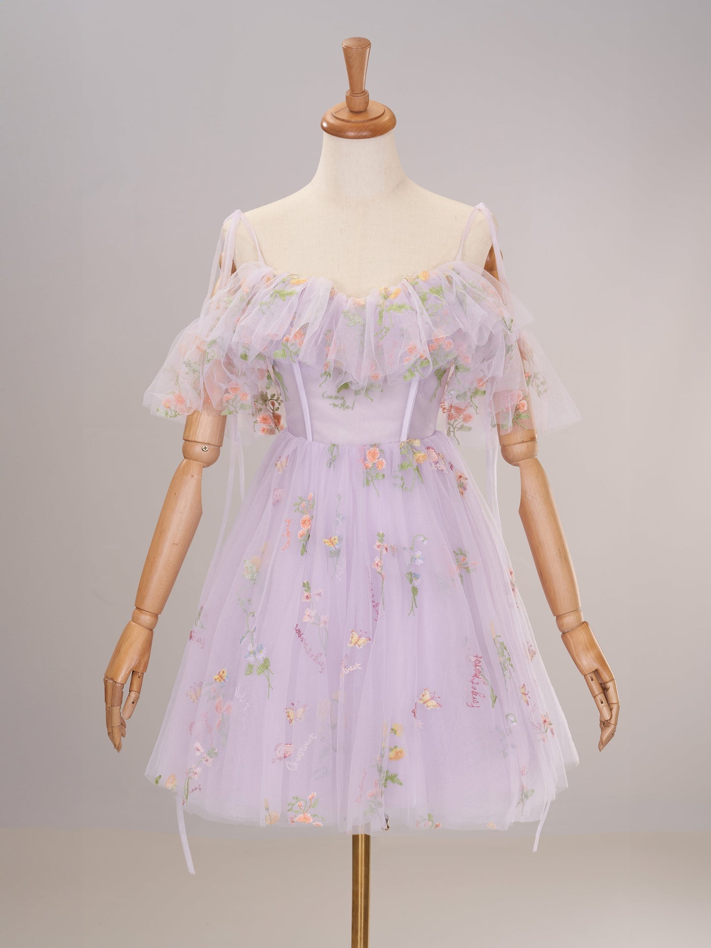 Lavender Off the Shoulder Corset Homecoming Dress with Ruffles - Cocktail Dress - DYAVOR®