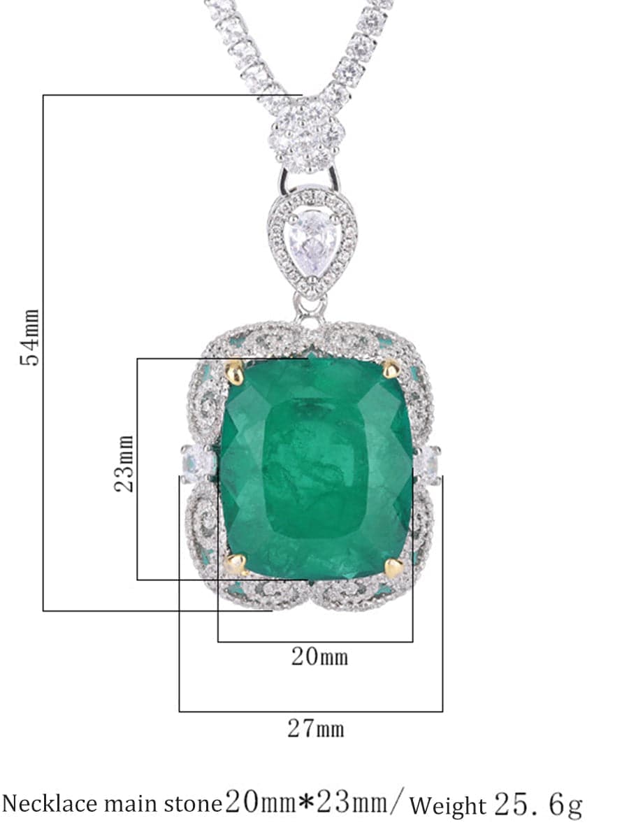 Luxury Faux Emerald Zircon Pendant Necklace MSN110803 - Apparel & Accessories - DYAVOR®