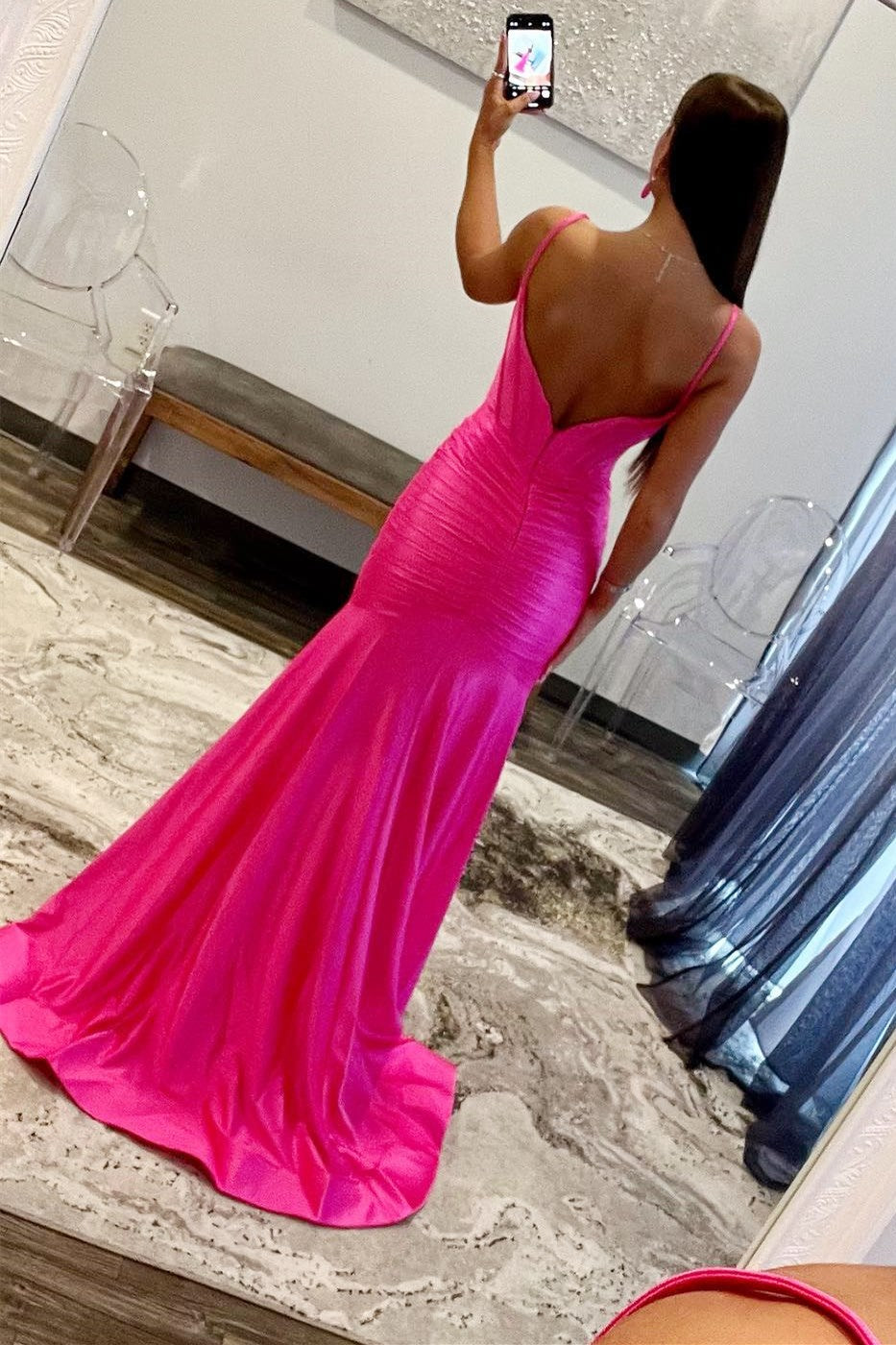 Addilynn| Mermaid Scoop Neck Satin Prom Dress with Slit - Prom Dress - DYAVOR®