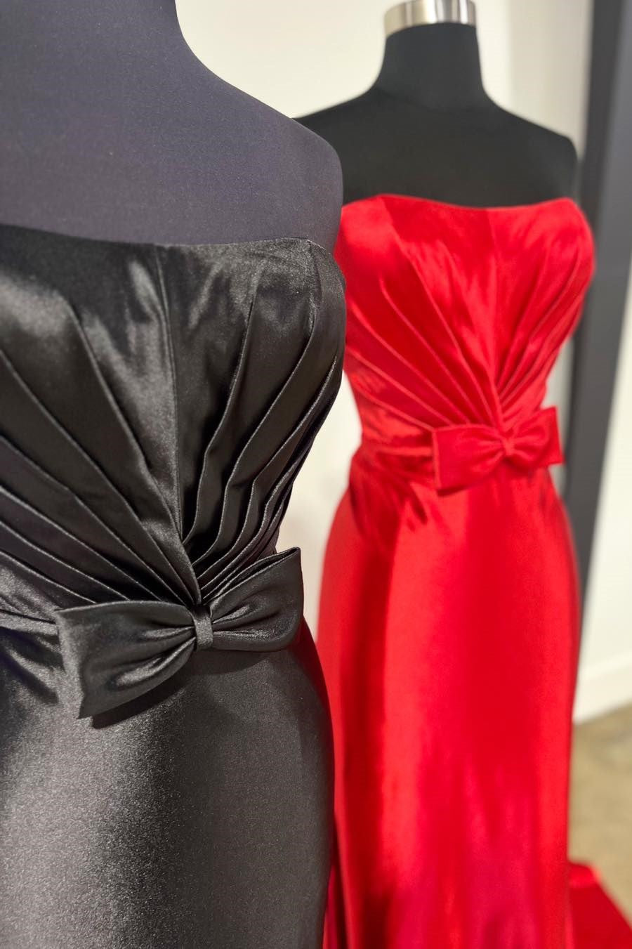 Penny | Red Strapless Bow Mermaid Long Prom Dress - Prom Dresses - DYAVOR®