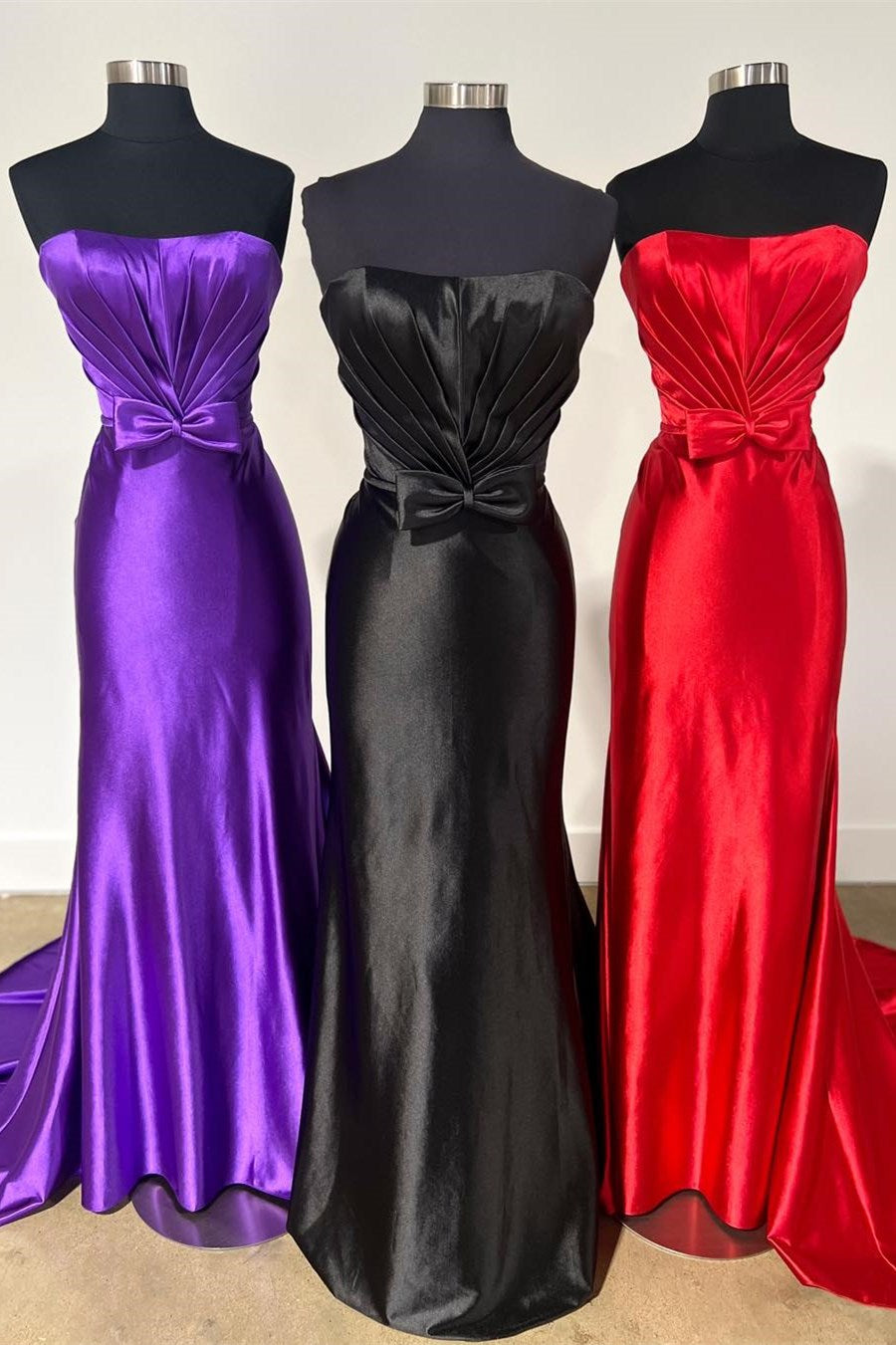 Penny | Red Strapless Bow Mermaid Long Prom Dress - Prom Dresses - DYAVOR®